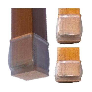 Imagem de Kit 24 Protetor Pezin Quadrado Feltro Pé Cadeira Mesa Moveis