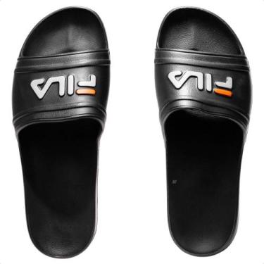 Imagem de Chinelo Fila Sleek Slide Masculino, 40, Preto, Cinza
