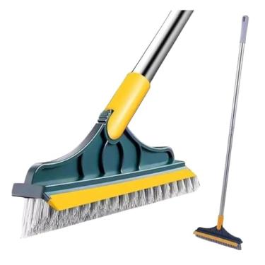 Imagem de Vassoura Rodo 2 em 1 Multifuncional Angular com Rodo de Silicone – Limpeza Eficiente de Pisos, Vidros e Cantos – Secagem Rápida e Praticidade