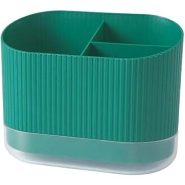 Imagem de Suporte De Utensílio De Cozinha Suporte De Utensílio De Plástico Escorredor De Talheres Caddy De Pia, Pauzinhos De Colher Garfo Rack De Drenagem Organizador De Suporte De Armazenam, Green