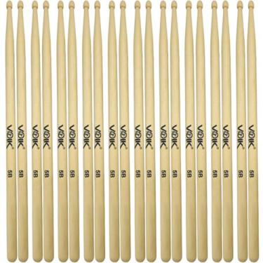 Imagem de Kit Pares de Baquetas Ponta de Madeira Maple Voik 5B, 10