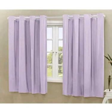 Imagem de Cortina Blackout PVC Vedação Total de Luz Para Sala e Quarto com Ilhós Cromado(Lilás,1,10 x 1,30)