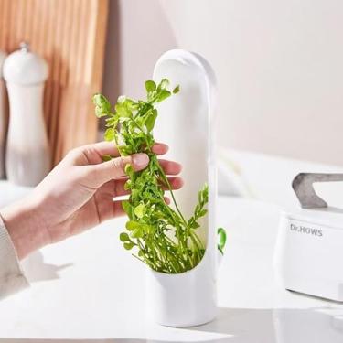 Imagem de Protetor de ervas para geladeira, mantém a garrafa de preservação de vegetais verdes para aspargos, coentro, menta, salsa