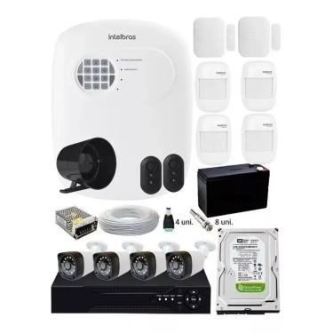 Imagem de Kit Alarme Residencial + Kit 4 Câmeras Hd 720p Infra