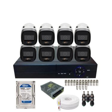 Imagem de Kit 8 Câmeras Vhd 1220b Fc Intelbras Dvr 8 Canais  Hd 500gb