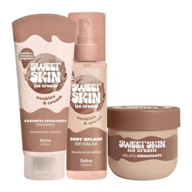 Imagem de Kit Dailus Sweet Skin Ice Cream Cookies e Cream: Sabonete Esfoliante, Hidratante Corporal e Body Splash 200ml