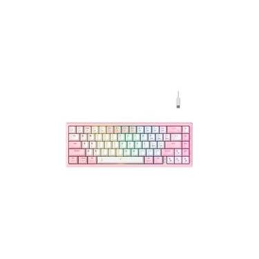 Imagem de Teclado Mecânico Gamer Rise Mode GM1 Pro White and Pink, RGB, Mini (65%), Switch Outemu Brown, Branco e Rosa - RM-TCM-GM1P-WPBRO
