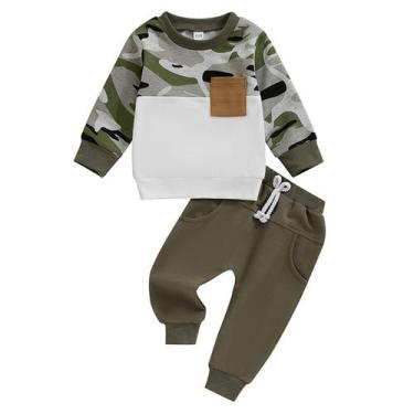 Imagem de Conjunto de roupas VZF Toddler outono-inverno para meninos 18-24M Camo