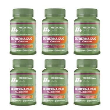 Imagem de KIT 6 BERBERINA DUO 2500MG 60 CAPS E 30 SOFTGELS MEDICINAL LABS
