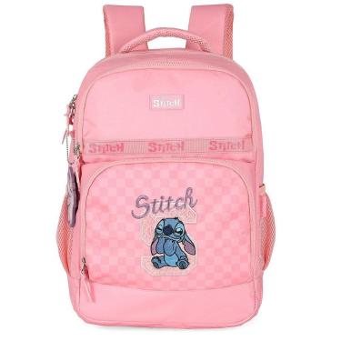 Imagem de Mochila de Costas Luxcel Stitch Quadriculado Rosa