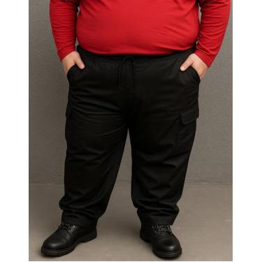 Imagem de Calça Cargo Tactel Masculina 5 Bolsos Trabalho Uniforme Plus Size - Ge