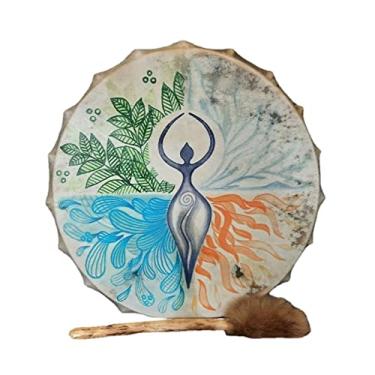 Imagem de lyrlody Tambor Shaman, Tambor Retro Tree of Life de 10 Polegadas, ótimo Som, Meticulosamente Elaborado, Instrumento de Percussão Ideal, Música, para Música Espiritual, Reflexão,
