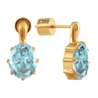 Imagem de JOIANA | Brincos Romy, Medium, Conjunto de aço inoxidável com revestimento de ouro 18 k/banhado a prata com pedras de zircônia cúbica, Sem pedra preciosa