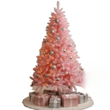 Imagem de Árvore De Natal Branca OU Verde 180cm 400 Galhos Pé de Ferro Cheia Grandes Pinheiro Premium (Rosa 1,80m,C/PISCA 110v)