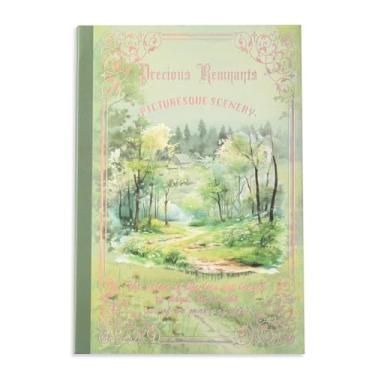 Imagem de Auguro Adesivos de scrapbook de paisagem de plantas 36 folhas 200 adesivos Washi pré-cortados para diário PET adesivo transparente 18 folhas de papel de scrapbook decorativo ou artesanato DIY artes e