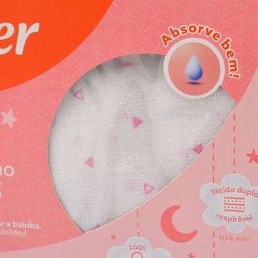 Imagem de Fralda de Pano Cremer Luxo Estampada Menina ou Menino 5 Peças, Rosa