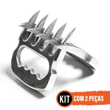 Imagem de Kit 2 Garra De Urso Para Churrasco Alumínio Polido Premium - Triboshop