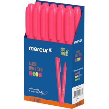 Imagem de Caneta Marca Texto, Mercur, Rosa, Caixa com 12