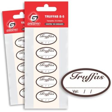 Imagem de Etiqueta Adesiva, Grespan, Trufas, Pacote com 100