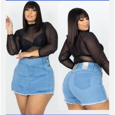 Imagem de Short Saia PLus Size - Nanda Fashion Boutique, Azul, 52