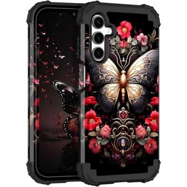 Imagem de Miqala Capa para Galaxy A15 5G, que brilha no escuro, três camadas, resistente, à prova de choque, proteção total de plástico rígido + capa protetora de silicone macio para Samsung Galaxy A15 5G 6,5