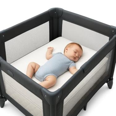 Imagem de Colchão para Bebê Chiqueirinho 100cmx70cmx10cm Um Lado Impermeável Anti Ácar