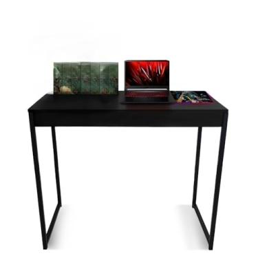 Imagem de Mesa Escrivaninha Escritório Estilo Industrial Computador 90 Cm Home office (Preto)
