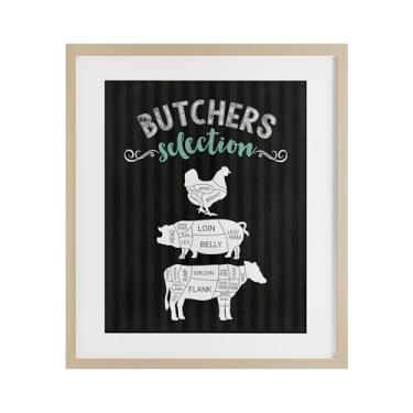 Imagem de Stupell Industries Butchers Selection Animal Sections Impressão emoldurada de bétula sob vidro, design por Lettered and Lined, 16 x 13
