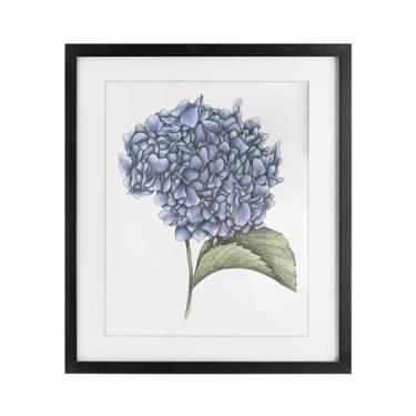Imagem de Stupell Industries Impressão emoldurada de desenho de hortênsia em flor preta sob vidro, design de Cecilia Battaini, 40 x 33
