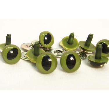 Imagem de Sassy Bears 12 mm olhos de segurança de gato verde (10 pares) para ursos, bonecas, fantoches, artesanato