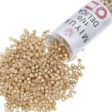 Imagem de Miyuki Miçangas de sementes Delica 11/0 galvanizado SF Mead 7,2 gramas DB1153