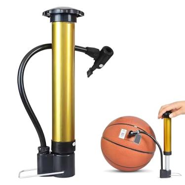 Imagem de Mini Bomba De Ar Dourada Manual Portátil Para Encher Pneus de Bicicleta, Carro e Moto, Bolas de Vôlei e Futebol, Colchão Inflável, Brinquedos, Piscina e Bike, Inflador de Pneu e Bolas, Ferramentas