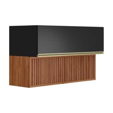 Imagem de Armário Aéreo P- Cozinha Proença C- 2 Portas Basculante (1 Ripada) 120cm Nogueira-carbono Prime Tx - Demóbile