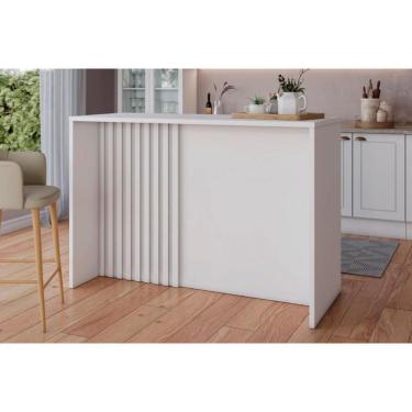 Imagem de Balcão Ilha Cozinha Gourmet Americana Branco - Henn