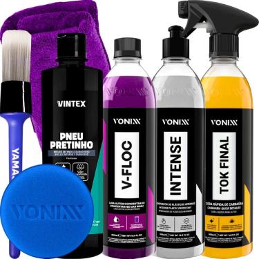 Imagem de Kit Shampoo V-Floc Cera Tok Final Revitalizador Intense Vonixx Pneu Pretinho Vintex