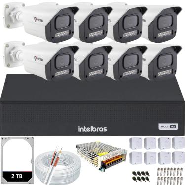 Imagem de Kit 8 Câmeras Full Color C/Áudio Dvr Intelbras 8ch 2TB