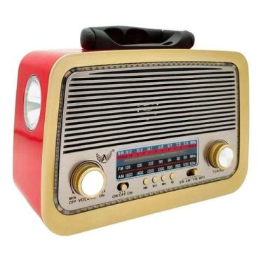 Imagem de Caixa Som Antiga Radio Portátil Retro Bluetooth Am Fm - dubai, Vermelh