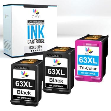 Imagem de CMYi Pacote combo de cartuchos de tinta de substituição 63XL para HP OfficeJet 4657, 5200, 5210, 5212, 5220, 5222, 5230, 5232, 5252, 5255, 5258, Envy 4510, 4511, 4512, 4513, 4516, , 4517 Impressoras