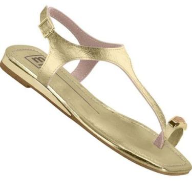 Imagem de Sandalia Moleca 5559.103 Feminina, Dourado, 35