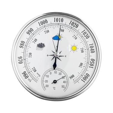 Imagem de Ioensy Barômetro portátil para uso interno e externo, com medidor de pressão, ideal para decoração de parede, preciso, para escritório, estação meteorológica
