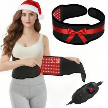 Imagem de Cinto terapêutico de luz vermelha com controlador, luz infravermelha, aquecimento, luz, terapia portátil de luz vermelha para mulheres e homens, músculos relaxantes, preto