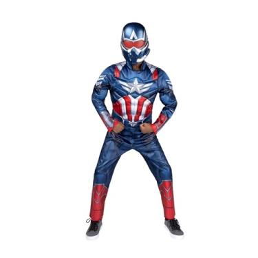 Imagem de MARVEL Captain America Brave New World Costume Padded Muscle Jumpsuit Halloween Cosplay (Large)