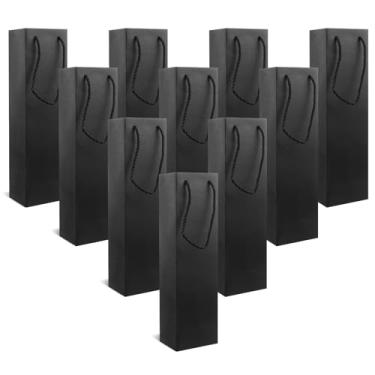 Imagem de Pacote com 40 sacos de presente de vinho preto, garrafas reutilizáveis, sacos de presente de papel a granel com alças, sacos de presente de agradecimento para festa de aniversário, casamento