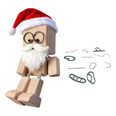 Imagem de Baoblaze Enfeite de boneco de madeira com pés trêmulos, estatueta engraçada feita à mão em madeira, decoração para painel de carro, mesa ou prateleira, Style D