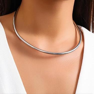 Imagem de Colar feminino elegante minimalista – Corrente boêmia banhada a ouro KC para todos os dias, festas e eventos formais – Pingente semicircular texturizado versátil, Small, Latão, Sem Pedra Preciosa