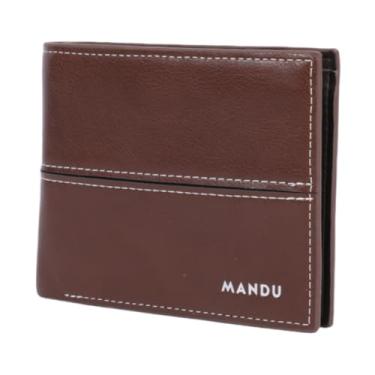 Imagem de Carteira masculina dobrável de couro, bloqueio RFID com 1 janela para identidade e 6 compartimentos para cartão, durável para transporte diário, Marrom, Vintage clássico