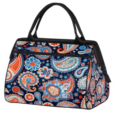 Imagem de Sacola pequena para o fim de semana para mulheres, homens, abelha, fofa, amarela, dobrável, bolsa esportiva de viagem, Cor: 73 cm, 15.2*8.3*11.6 inch, Moderno