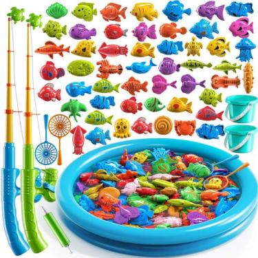 Imagem de Jogo de pesca TEMI Magnet para crianças de 4 a 8 anos com piscina e pe