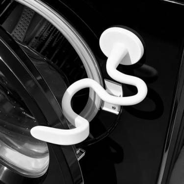 Imagem de Suporte e suporte de porta de arruela de carga frontal, batente de porta magnético com mangueira flexível e ímã forte, mantém a porta da arruela aberta para ventilação e evita odores, suporte de porta