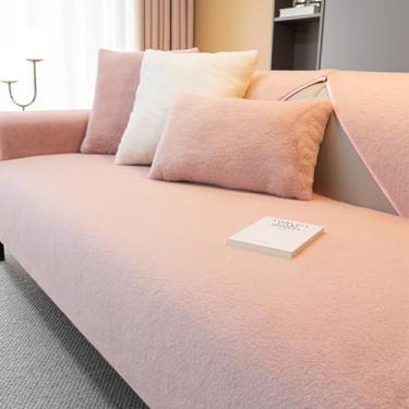 Imagem de Capas de sofá para sofá em forma de L, capas de sofá para sofá de 30 a 10 cm, compatível com animais de estimação, resistentes a peles, supermacias, rosa, 110 x 110